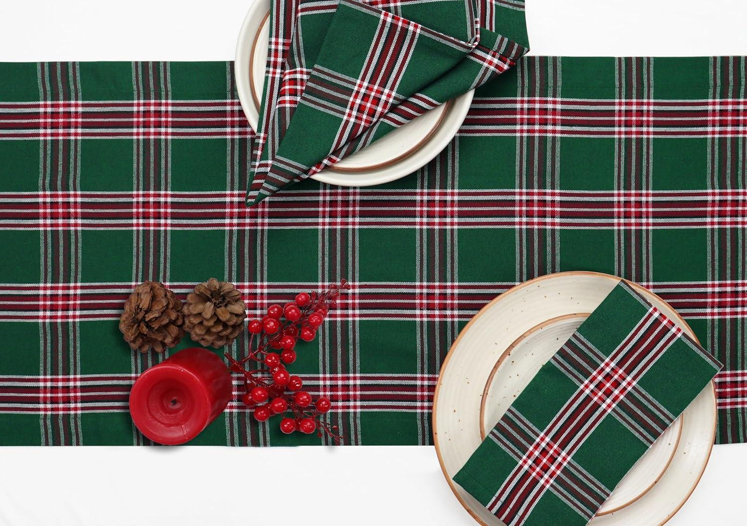 image:imagePurpleEssences 4th of July Buffalo Plaid Table Runner 14 x 90 inch Classic Farmhouse 100 Cotton Checkered Table Runner Veterans Day Red Blue White14 x 72 Inch