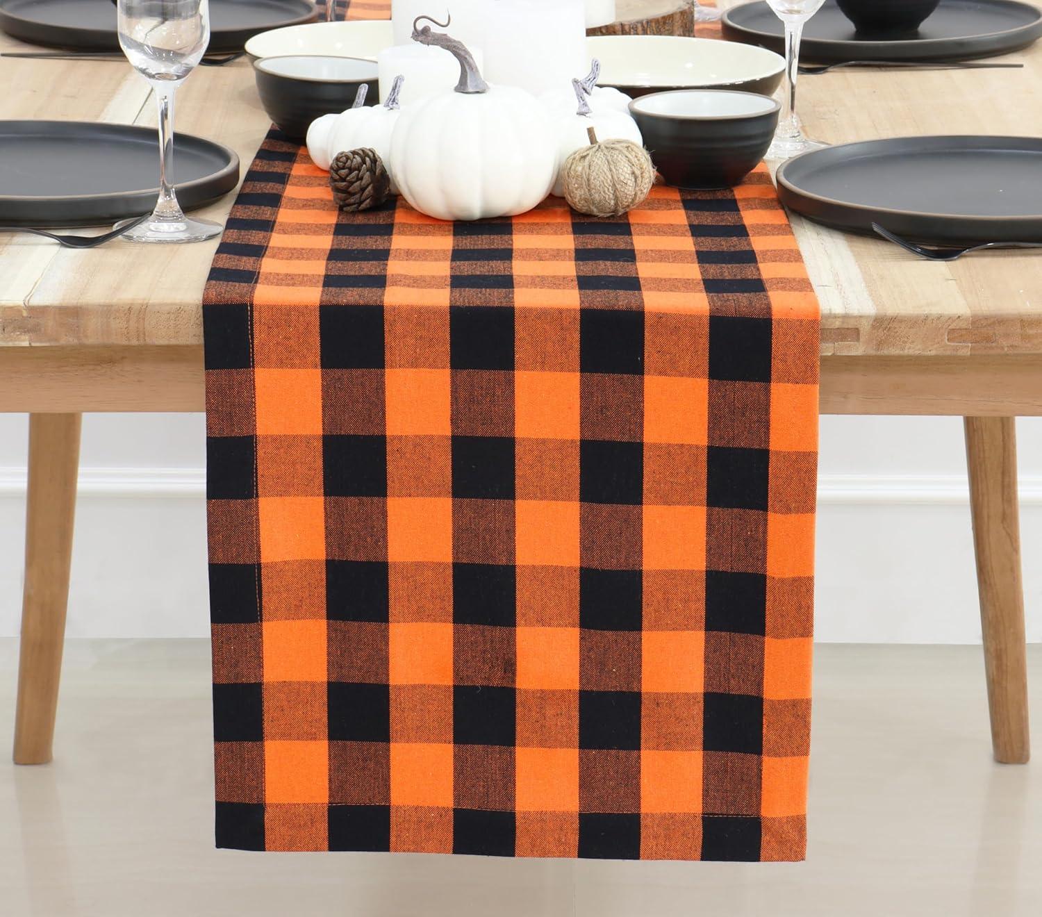 image:imagePurpleEssences 4th of July Buffalo Plaid Table Runner 14 x 90 inch Classic Farmhouse 100 Cotton Checkered Table Runner Veterans Day Red Blue White14 x 108 Inch