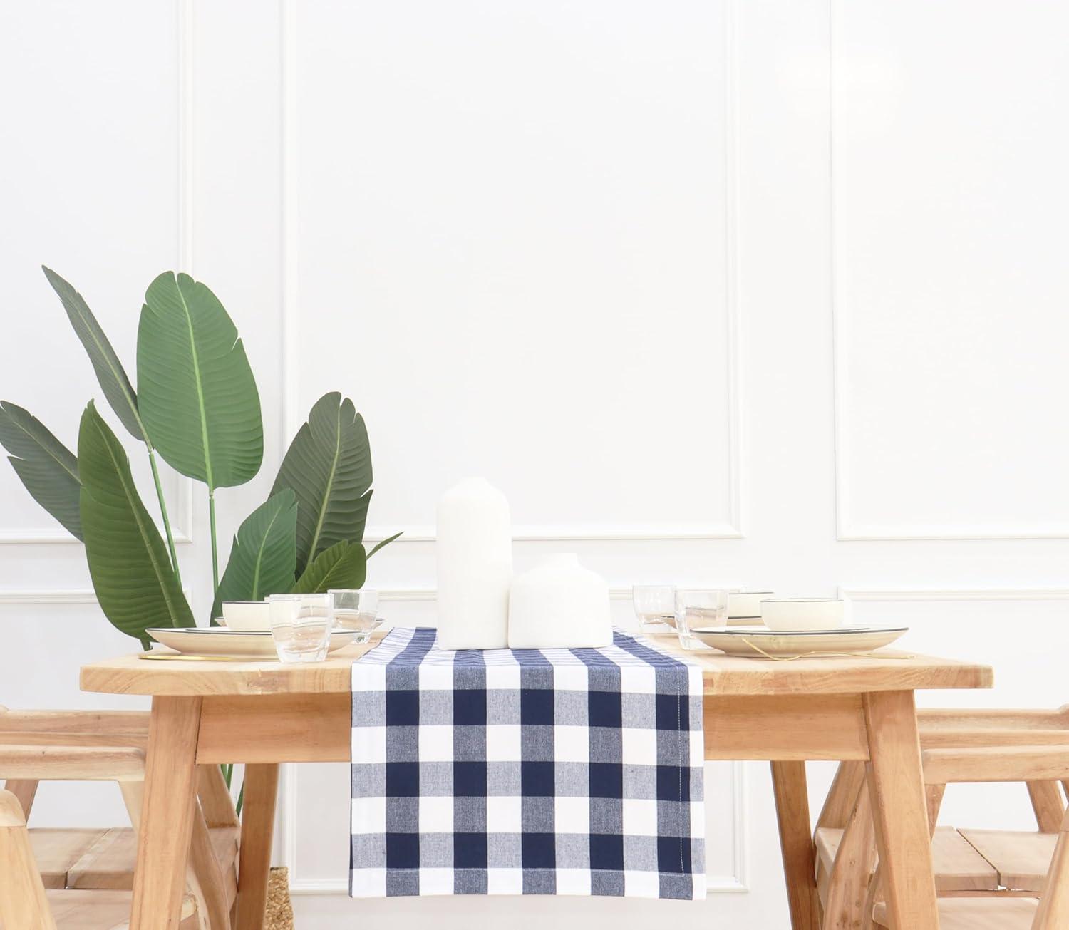 image:imagePurpleEssences 4th of July Buffalo Plaid Table Runner 14 x 90 inch Classic Farmhouse 100 Cotton Checkered Table Runner Veterans Day Red Blue White14 x 72 Inch