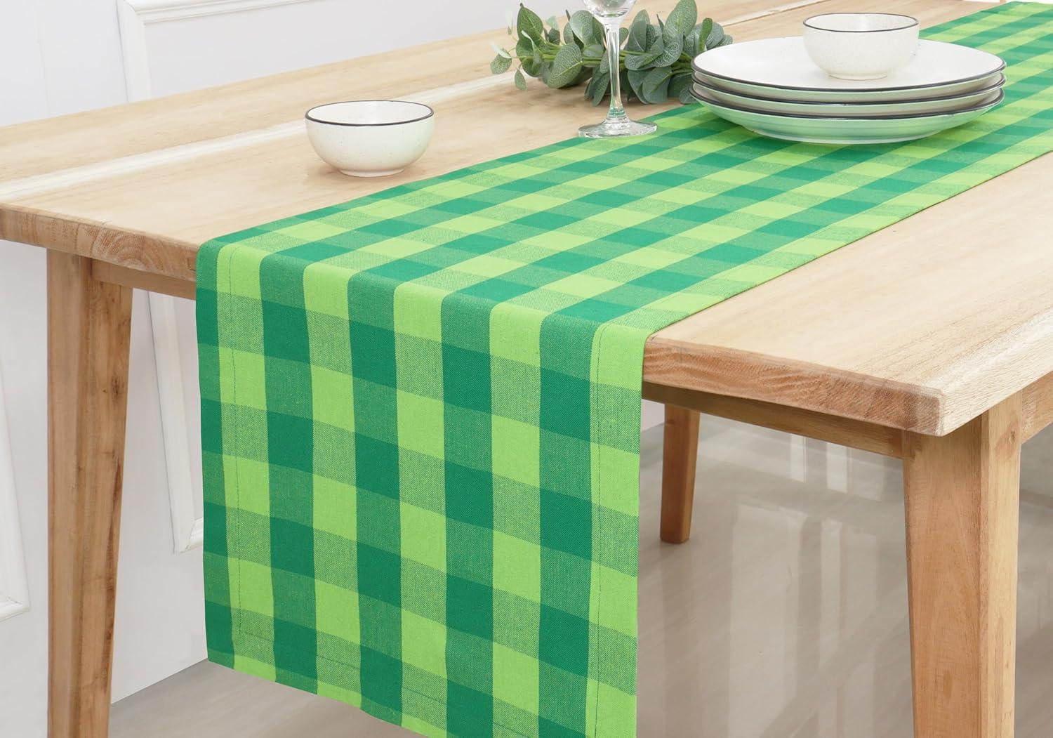 image:imagePurpleEssences 4th of July Buffalo Plaid Table Runner 14 x 90 inch Classic Farmhouse 100 Cotton Checkered Table Runner Veterans Day Red Blue White14 x 108 Inch