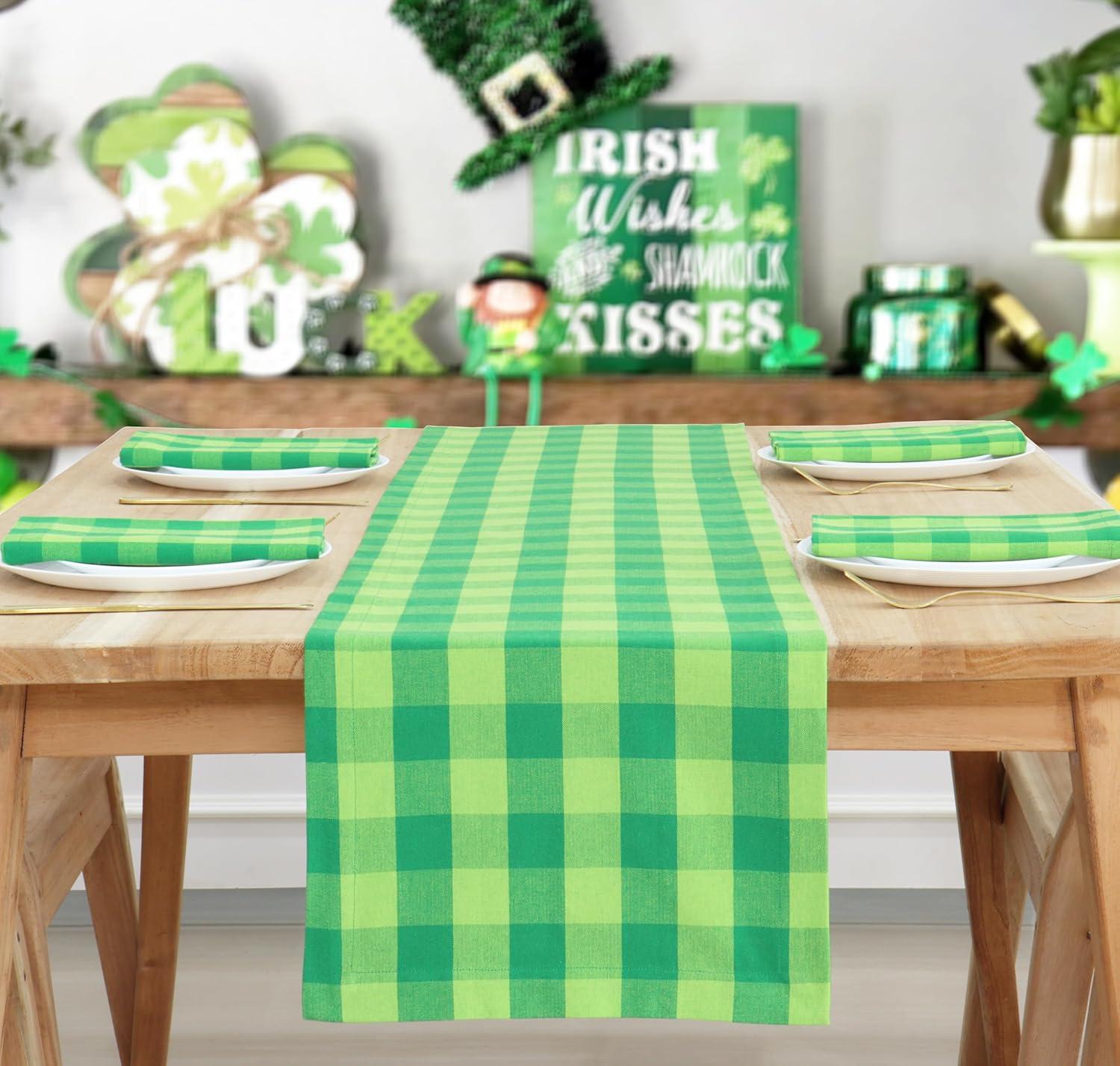 image:imagePurpleEssences 4th of July Buffalo Plaid Table Runner 14 x 90 inch Classic Farmhouse 100 Cotton Checkered Table Runner Veterans Day Red Blue White14 x 72 Inch