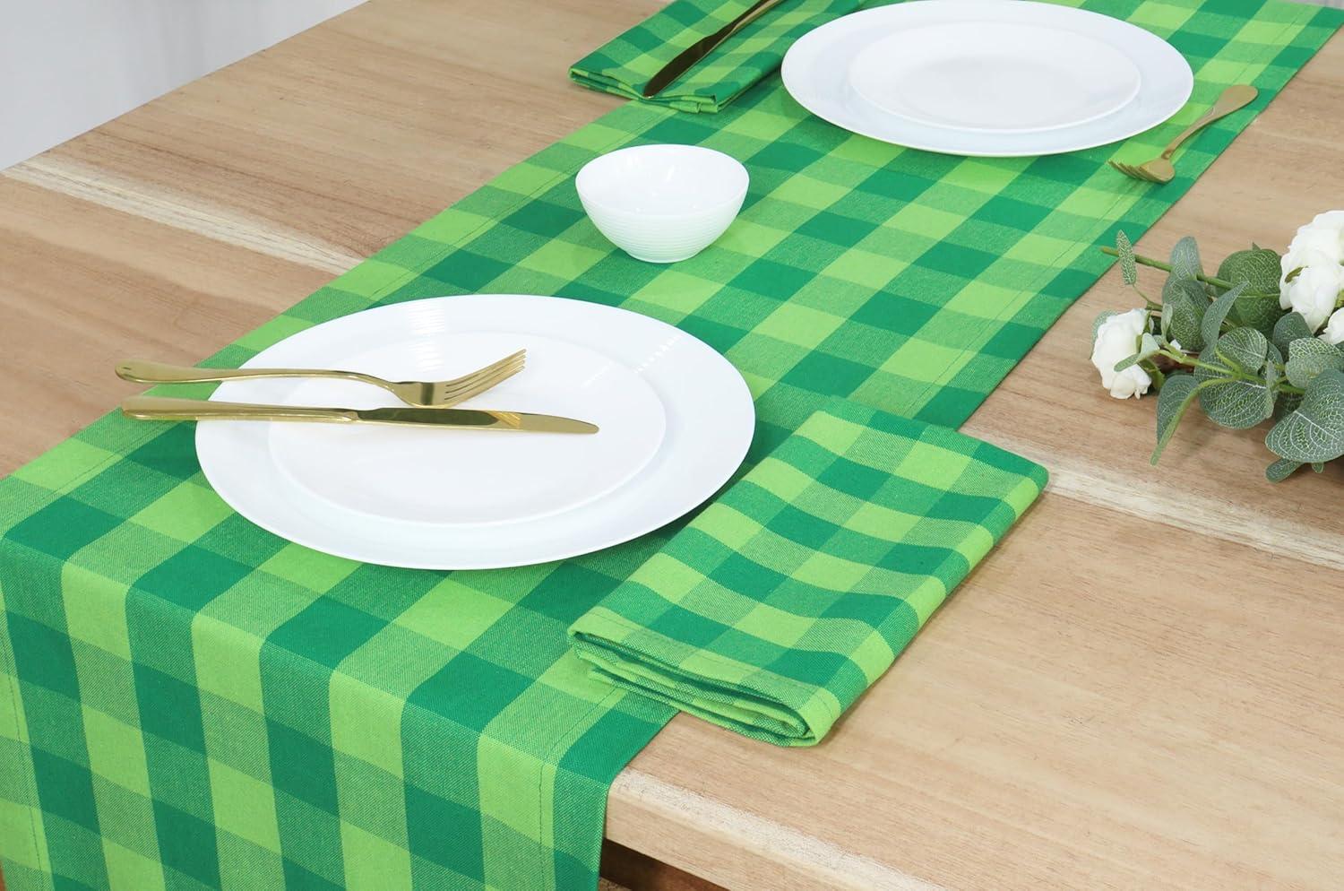 image:imagePurpleEssences 4th of July Buffalo Plaid Table Runner 14 x 90 inch Classic Farmhouse 100 Cotton Checkered Table Runner Veterans Day Red Blue White14 x 72 Inch