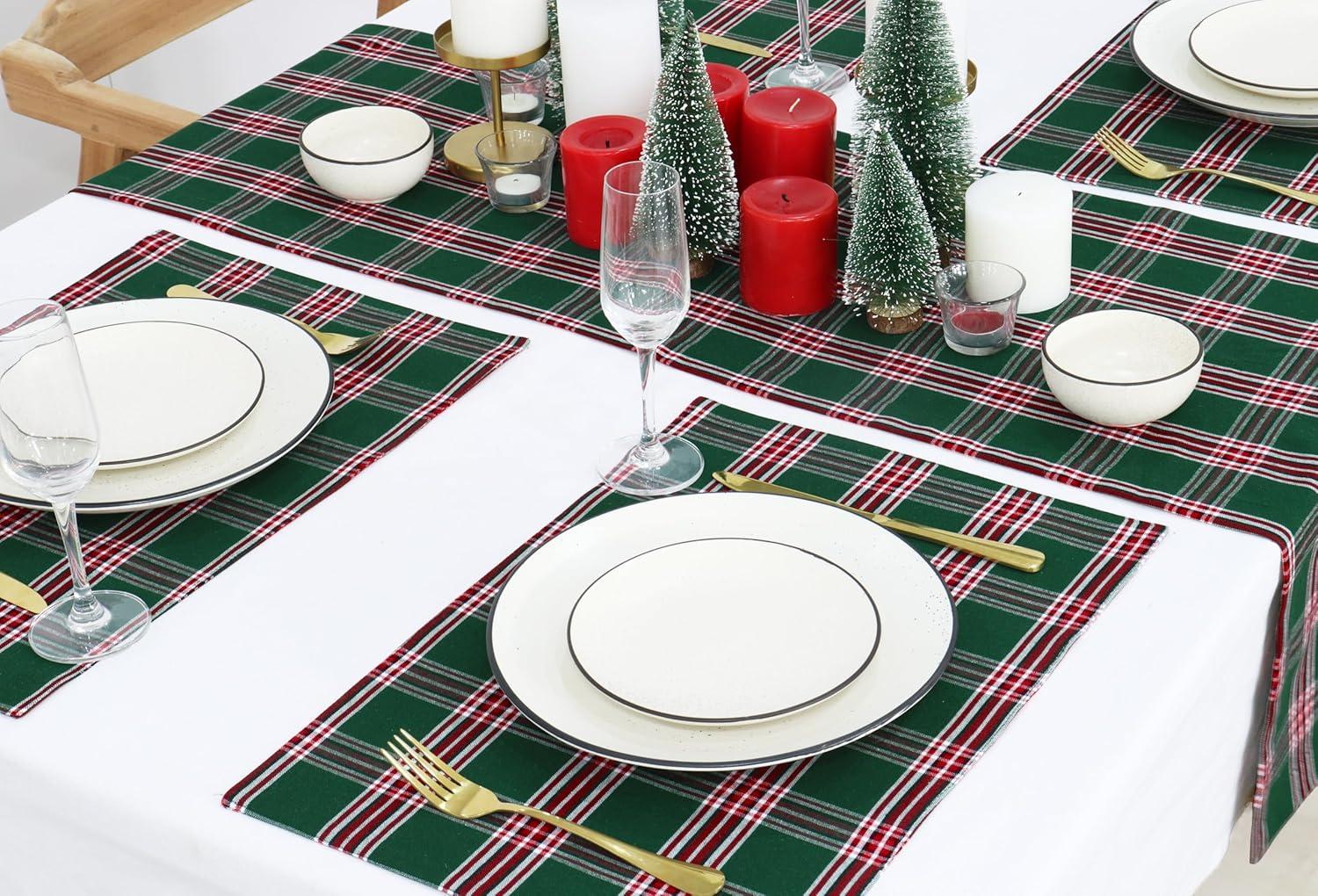 image:imagePurpleEssences 4th of July Buffalo Plaid Table Runner 14 x 90 inch Classic Farmhouse 100 Cotton Checkered Table Runner Veterans Day Red Blue White14 x 72 Inch