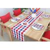 PurpleEssences 4th of July Buffalo Plaid Table Runner 14 x 90 inch Classic Farmhouse 100% Cotton Checkered Table Runner – Veterans Day – Red Blue White(14 x 108 Inch)