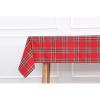 PurpleEssences 4th of July Buffalo Plaid Tablecloth – Water Resistant Wipeable Washable Checkered Table Cloth for Outdoor Picnic Dining – 60 x 84 Inch – Veterans Day – Red Blue and White(Tartan Plaid – Red/Green)