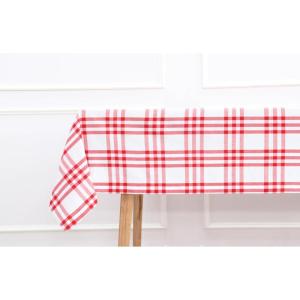 PurpleEssences 4th of July Buffalo Plaid Tablecloth – Water Resistant Wipeable Washable Checkered Table Cloth for Outdoor Picnic Dining – 60 x 84 Inch – Veterans Day – Red Blue and White(Homestead Plaid – Red/White)