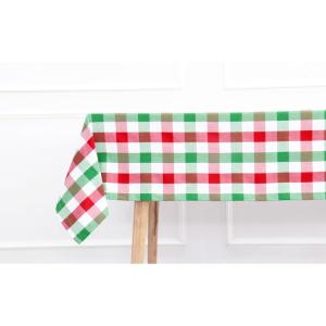PurpleEssences 4th of July Buffalo Plaid Tablecloth – Water Resistant Wipeable Washable Checkered Table Cloth for Outdoor Picnic Dining – 60 x 84 Inch – Veterans Day – Red Blue and White(Buffalo Plaid – Red/Green/White)