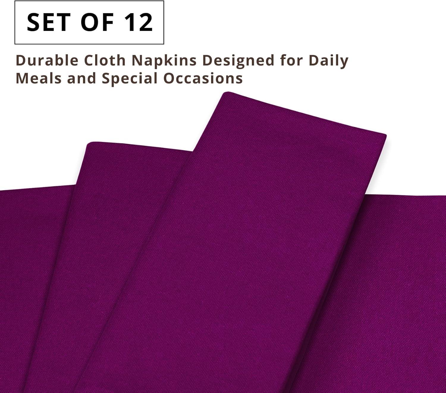 image:imagePurpleEssences Set of 6 Cloth Dinner Napkins 100 Cotton 18x18 Inch Soft Durable Washable Ideal for Farmhouse Party Christmas Holiday Winter Perfect Everyday Use Table Linen St Patricks GreenPurple