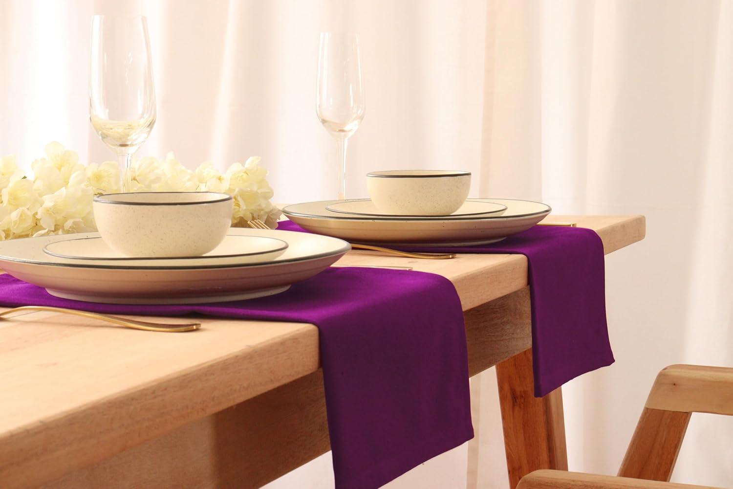 image:imagePurpleEssences Set of 6 Cloth Dinner Napkins 100 Cotton 18x18 Inch Soft Durable Washable Ideal for Farmhouse Party Christmas Holiday Winter Perfect Everyday Use Table Linen St Patricks GreenPurple