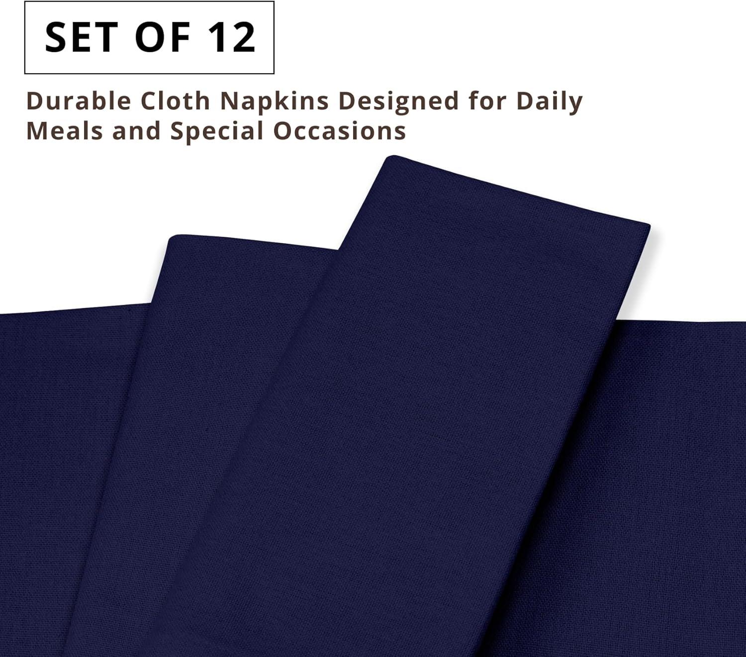image:imagePurpleEssences Set of 6 Cloth Dinner Napkins 100 Cotton 18x18 Inch Soft Durable Washable Ideal for Farmhouse Party Christmas Holiday Winter Perfect Everyday Use Table Linen St Patricks GreenNavy Blue