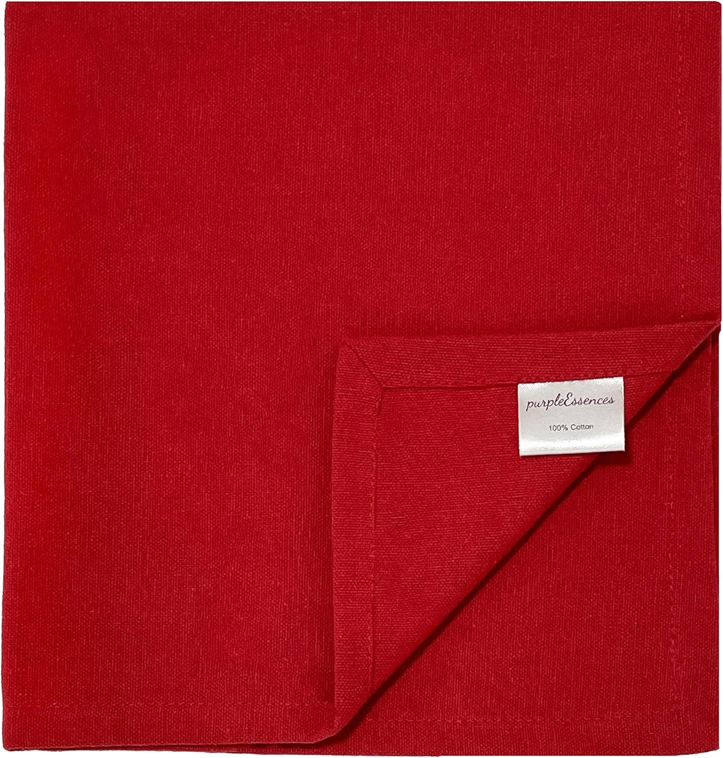 image:imagePurpleEssences Set of 6 Cloth Dinner Napkins 100 Cotton 18x18 Inch Soft Durable Washable Ideal for Farmhouse Party Christmas Holiday Winter Perfect Everyday Use Table Linen St Patricks GreenRed