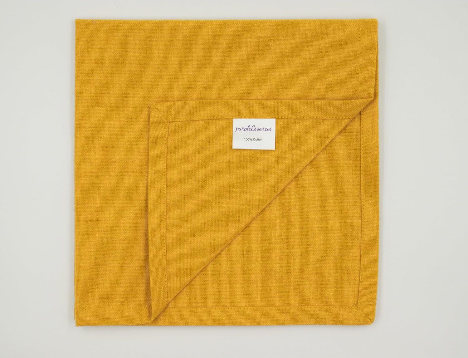image:imagePurpleEssences Set of 6 Cloth Dinner Napkins 100 Cotton 18x18 Inch Soft Durable Washable Ideal for Farmhouse Party Christmas Holiday Winter Perfect Everyday Use Table Linen St Patricks GreenGolden Yellow