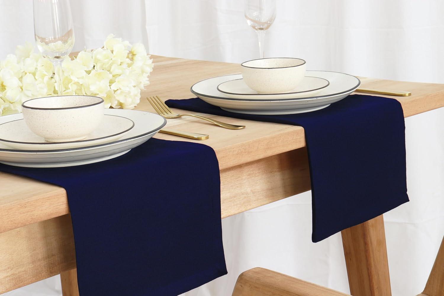 image:imagePurpleEssences Set of 6 Cloth Dinner Napkins 100 Cotton 18x18 Inch Soft Durable Washable Ideal for Farmhouse Party Christmas Holiday Winter Perfect Everyday Use Table Linen St Patricks GreenNavy Blue