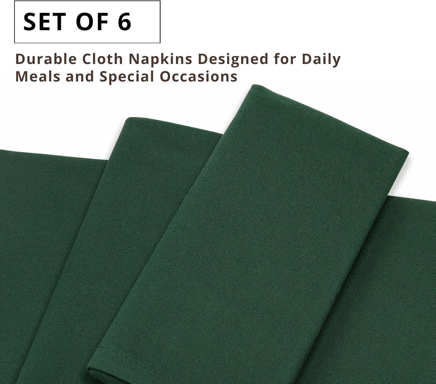 image:imagePurpleEssences Set of 6 Cloth Dinner Napkins 100 Cotton 18x18 Inch Soft Durable Washable Ideal for Farmhouse Party Christmas Holiday Winter Perfect Everyday Use Table Linen St Patricks GreenForest Green