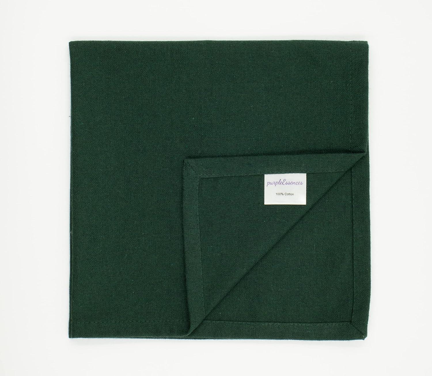 image:imagePurpleEssences Set of 6 Cloth Dinner Napkins 100 Cotton 18x18 Inch Soft Durable Washable Ideal for Farmhouse Party Christmas Holiday Winter Perfect Everyday Use Table Linen St Patricks GreenForest Green