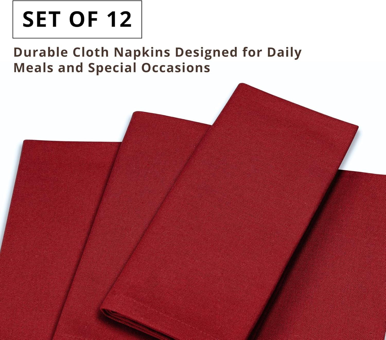 image:imagePurpleEssences Set of 6 Cloth Dinner Napkins 100 Cotton 18x18 Inch Soft Durable Washable Ideal for Farmhouse Party Christmas Holiday Winter Perfect Everyday Use Table Linen St Patricks GreenRed