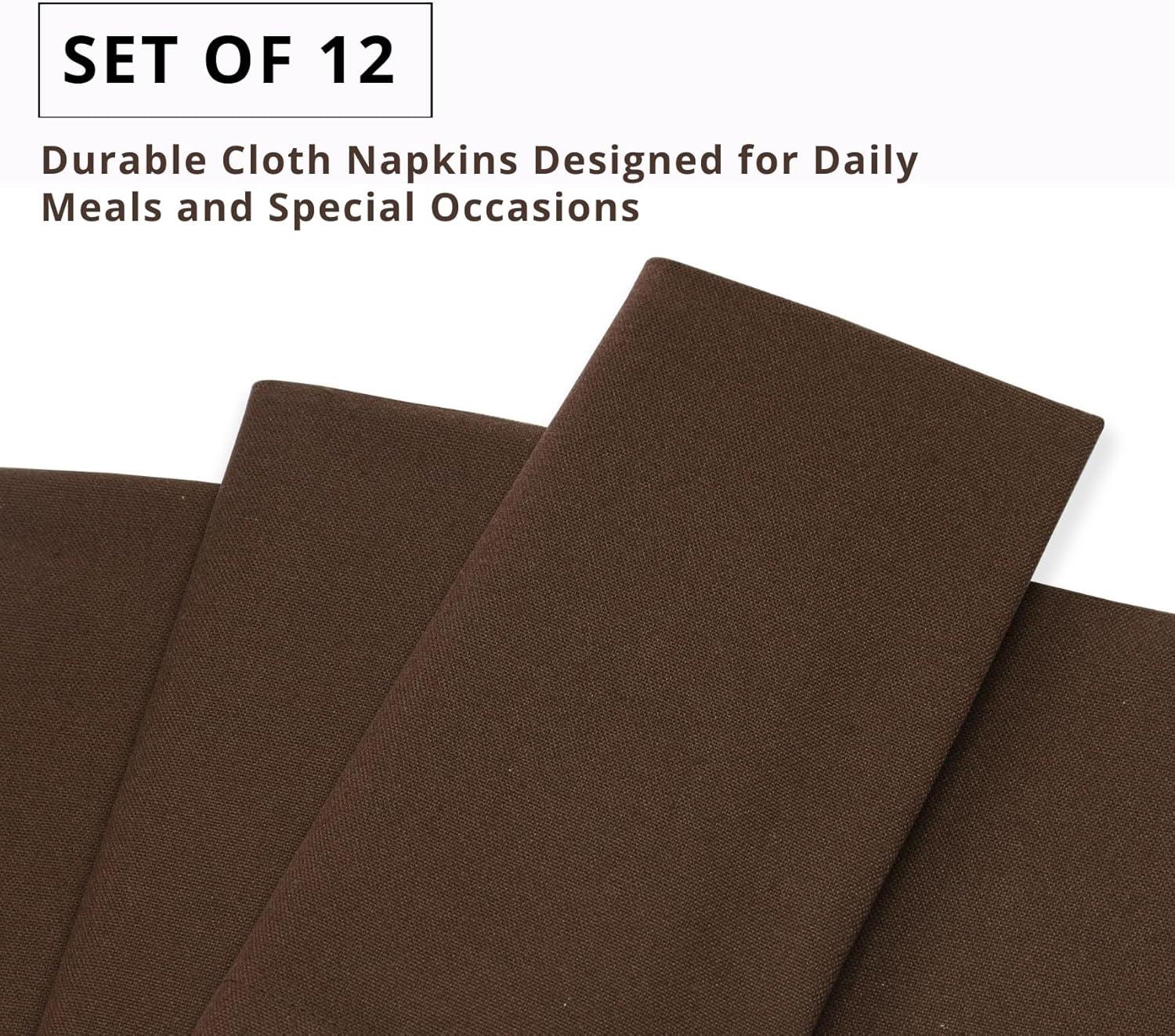 image:imagePurpleEssences Set of 6 Cloth Dinner Napkins 100 Cotton 18x18 Inch Soft Durable Washable Ideal for Farmhouse Party Christmas Holiday Winter Perfect Everyday Use Table Linen St Patricks GreenNut Brown