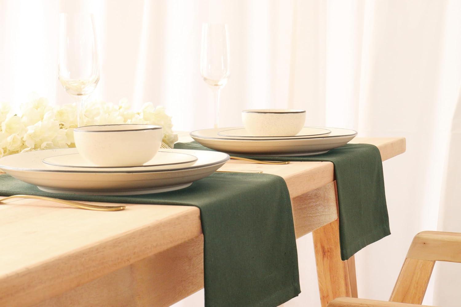 image:imagePurpleEssences Set of 6 Cloth Dinner Napkins 100 Cotton 18x18 Inch Soft Durable Washable Ideal for Farmhouse Party Christmas Holiday Winter Perfect Everyday Use Table Linen St Patricks GreenOlive Green