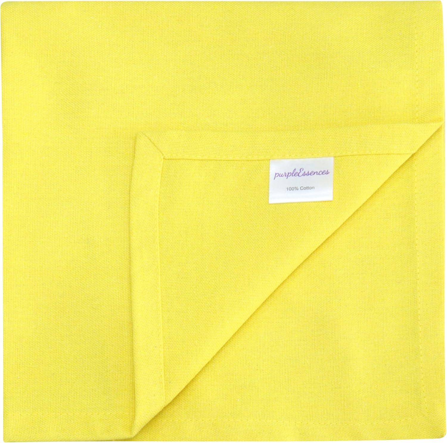 image:imagePurpleEssences Set of 6 Cloth Dinner Napkins 100 Cotton 18x18 Inch Soft Durable Washable Ideal for Farmhouse Party Christmas Holiday Winter Perfect Everyday Use Table Linen St Patricks GreenYellow