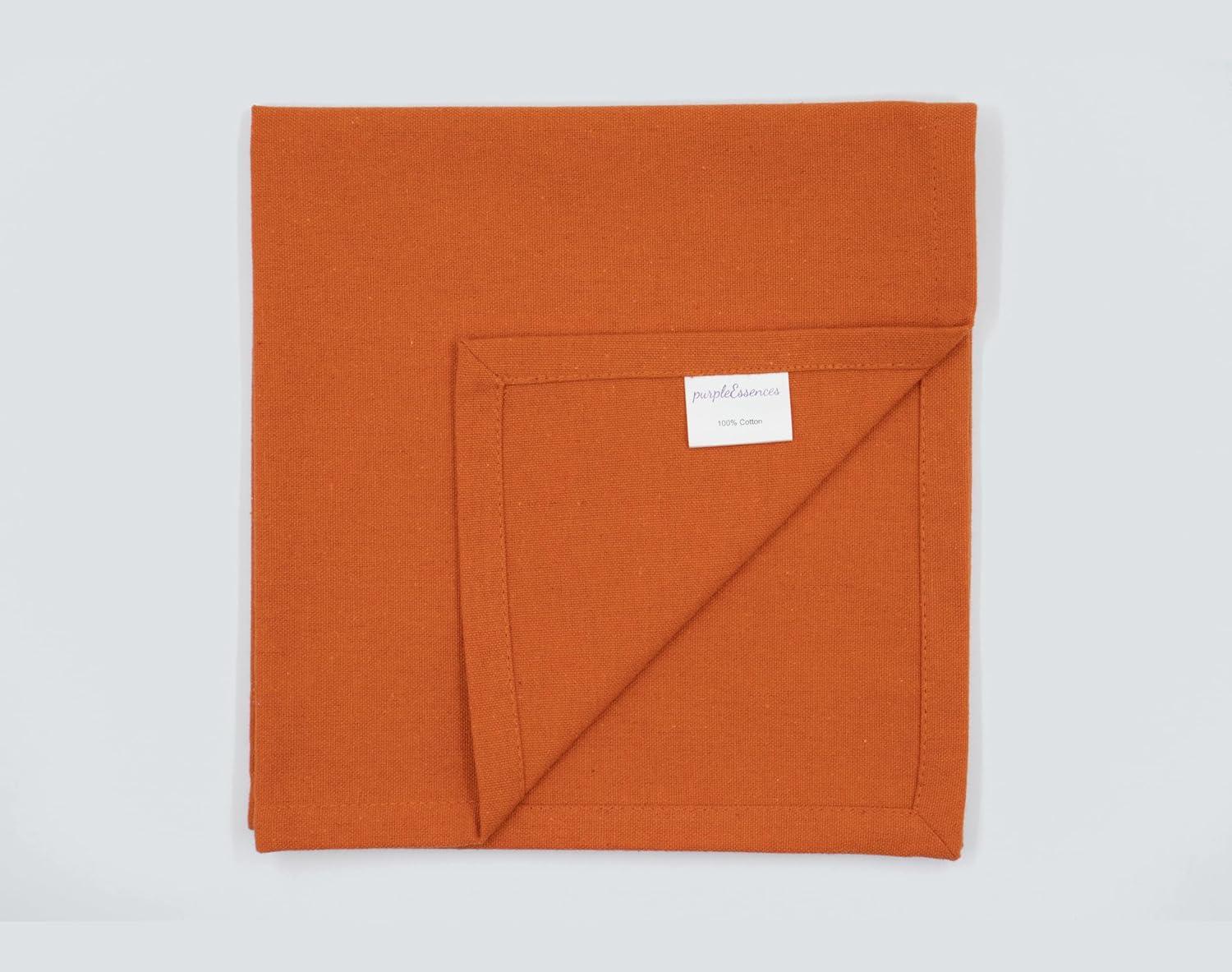 image:imagePurpleEssences Set of 6 Cloth Dinner Napkins 100 Cotton 18x18 Inch Soft Durable Washable Ideal for Farmhouse Party Christmas Holiday Winter Perfect Everyday Use Table Linen St Patricks GreenOrange