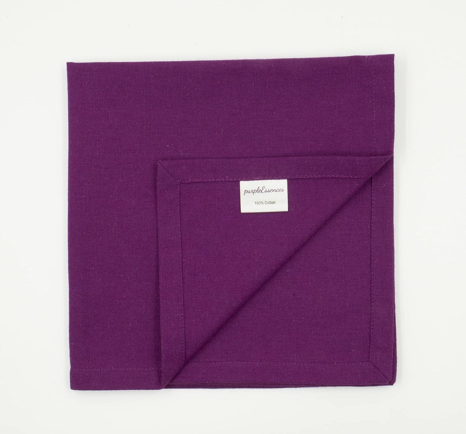 image:imagePurpleEssences Set of 6 Cloth Dinner Napkins 100 Cotton 18x18 Inch Soft Durable Washable Ideal for Farmhouse Party Christmas Holiday Winter Perfect Everyday Use Table Linen St Patricks GreenPurple