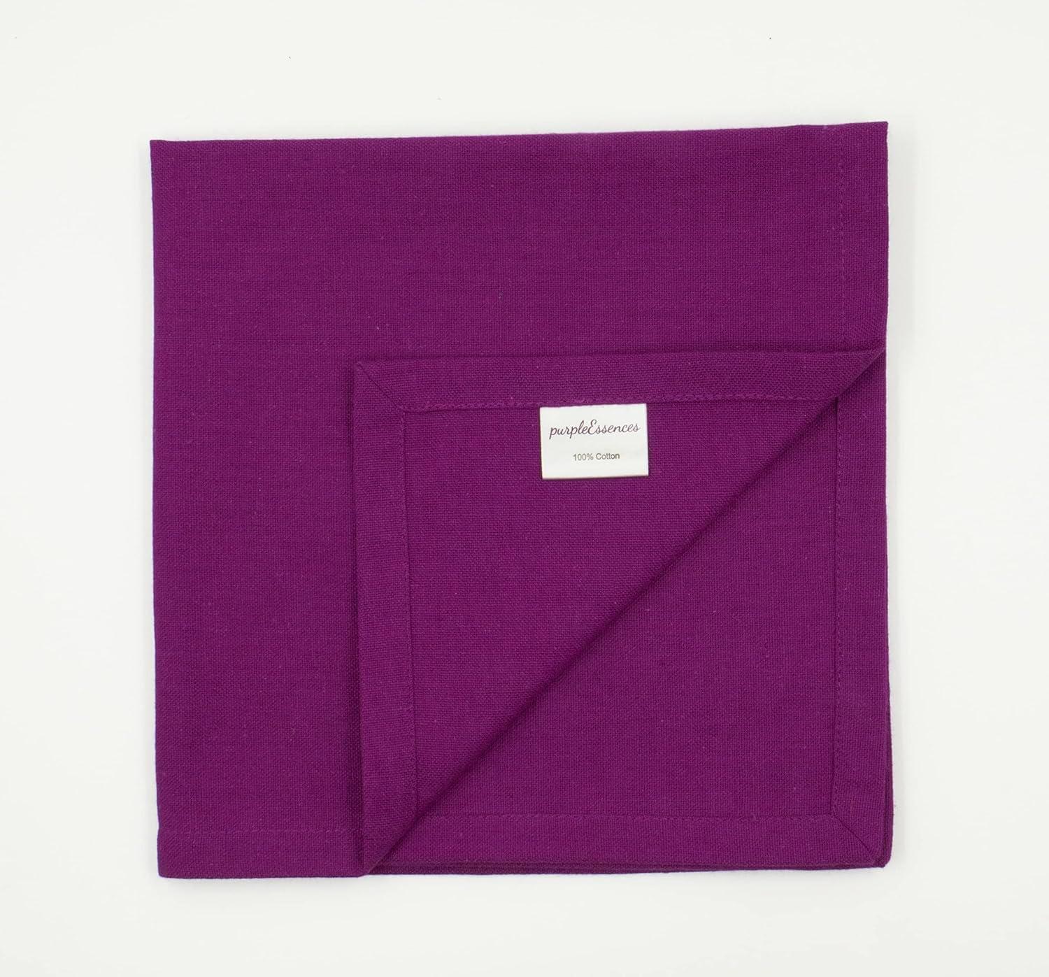 image:imagePurpleEssences Set of 6 Cloth Dinner Napkins 100 Cotton 18x18 Inch Soft Durable Washable Ideal for Farmhouse Party Christmas Holiday Winter Perfect Everyday Use Table Linen St Patricks GreenPurple