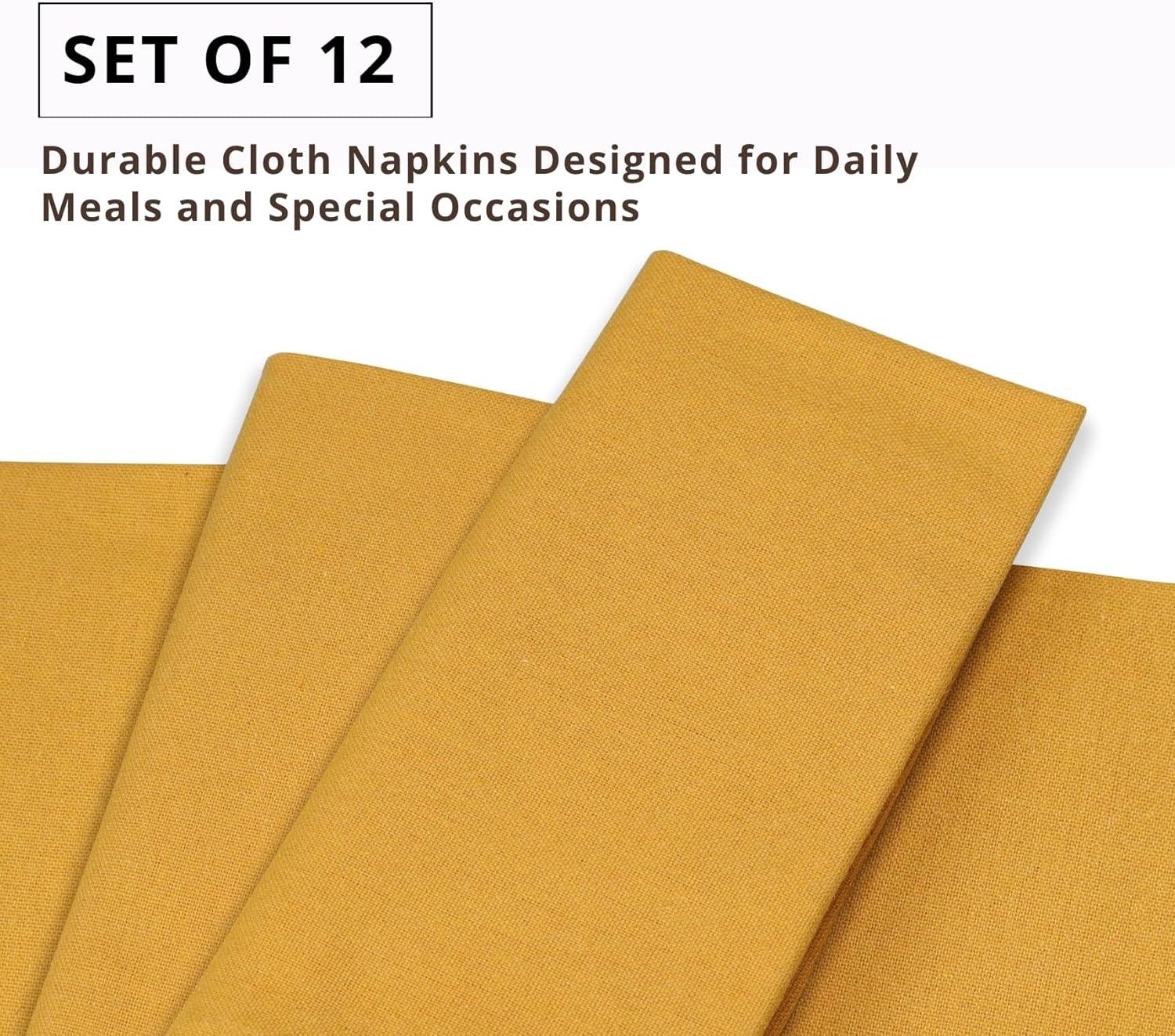 image:imagePurpleEssences Set of 6 Cloth Dinner Napkins 100 Cotton 18x18 Inch Soft Durable Washable Ideal for Farmhouse Party Christmas Holiday Winter Perfect Everyday Use Table Linen St Patricks GreenGolden Yellow