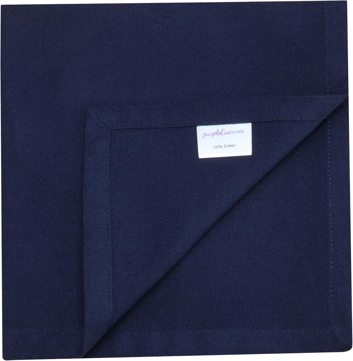 image:imagePurpleEssences Set of 6 Cloth Dinner Napkins 100 Cotton 18x18 Inch Soft Durable Washable Ideal for Farmhouse Party Christmas Holiday Winter Perfect Everyday Use Table Linen St Patricks GreenNavy Blue