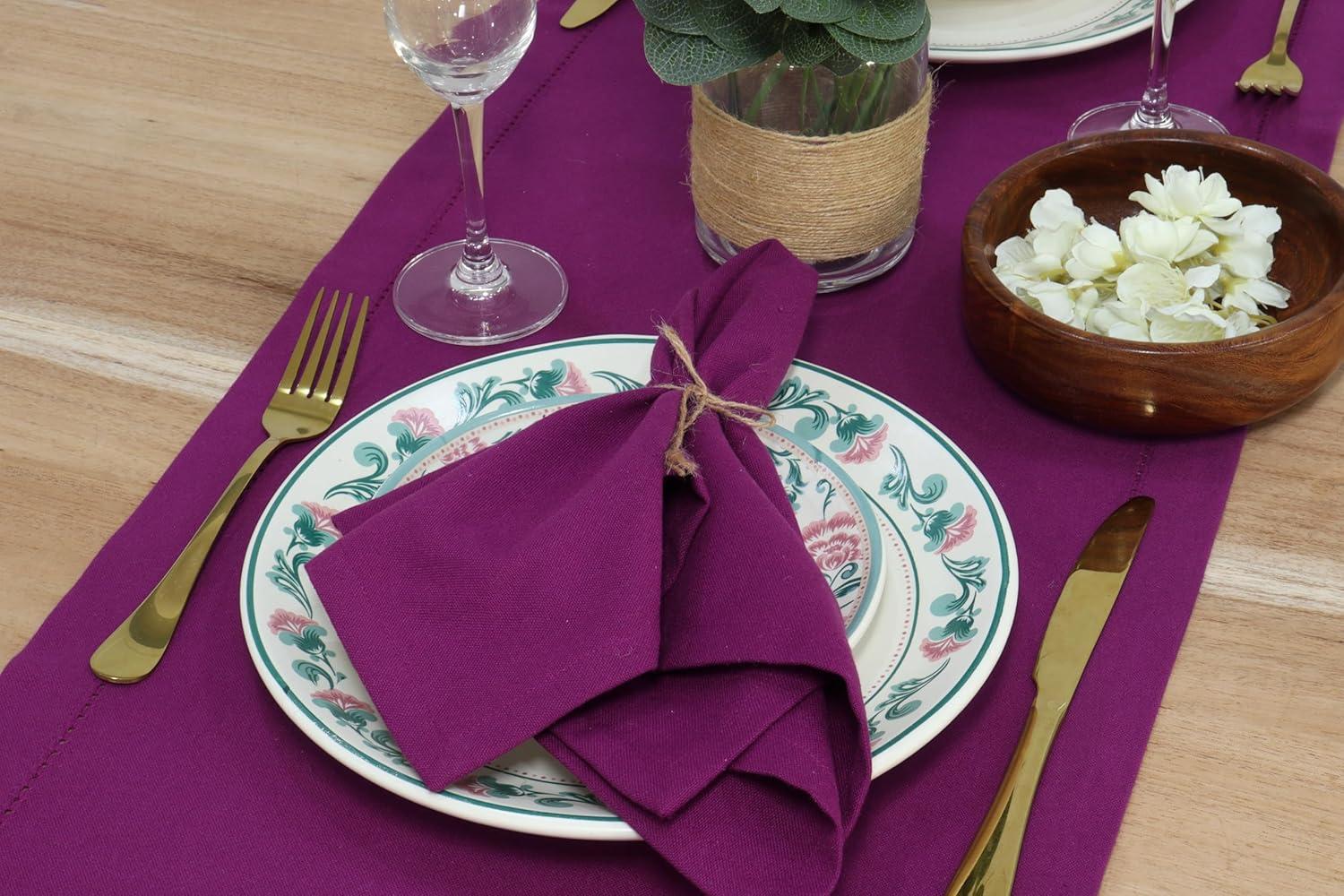 image:imagePurpleEssences Set of 6 Cloth Dinner Napkins 100 Cotton 18x18 Inch Soft Durable Washable Ideal for Farmhouse Party Christmas Holiday Winter Perfect Everyday Use Table Linen St Patricks GreenPurple