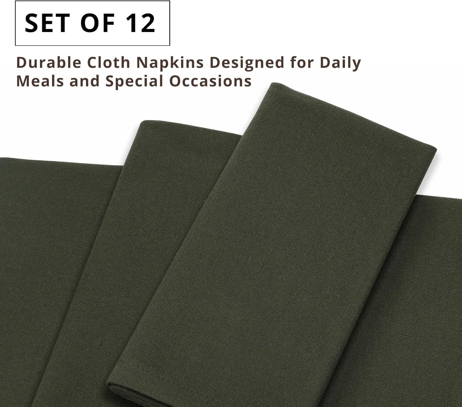 image:imagePurpleEssences Set of 6 Cloth Dinner Napkins 100 Cotton 18x18 Inch Soft Durable Washable Ideal for Farmhouse Party Christmas Holiday Winter Perfect Everyday Use Table Linen St Patricks GreenOlive Green