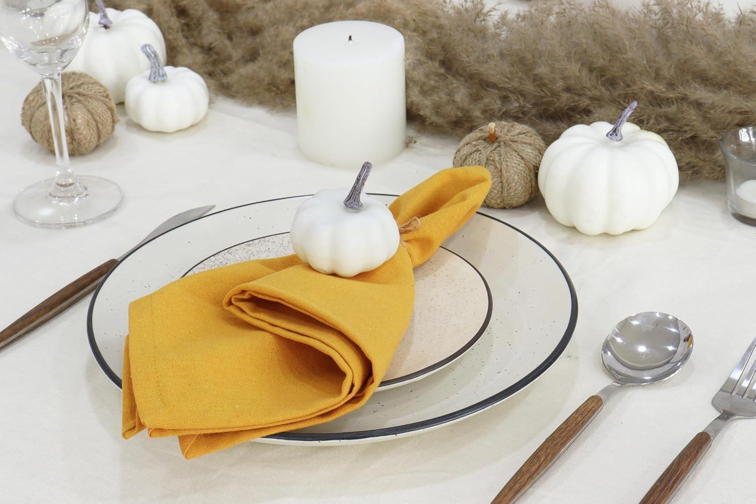 image:imagePurpleEssences Set of 6 Cloth Dinner Napkins 100 Cotton 18x18 Inch Soft Durable Washable Ideal for Farmhouse Party Christmas Holiday Winter Perfect Everyday Use Table Linen St Patricks GreenGolden Yellow