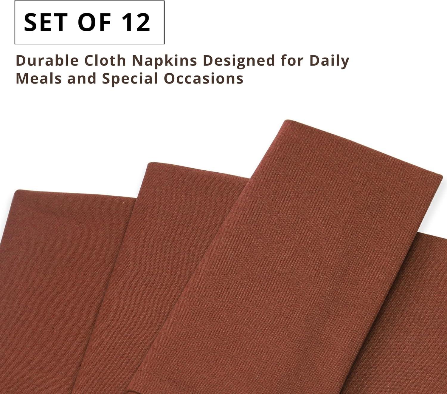 image:imagePurpleEssences Set of 6 Cloth Dinner Napkins 100 Cotton 18x18 Inch Soft Durable Washable Ideal for Farmhouse Party Christmas Holiday Winter Perfect Everyday Use Table Linen St Patricks GreenRust