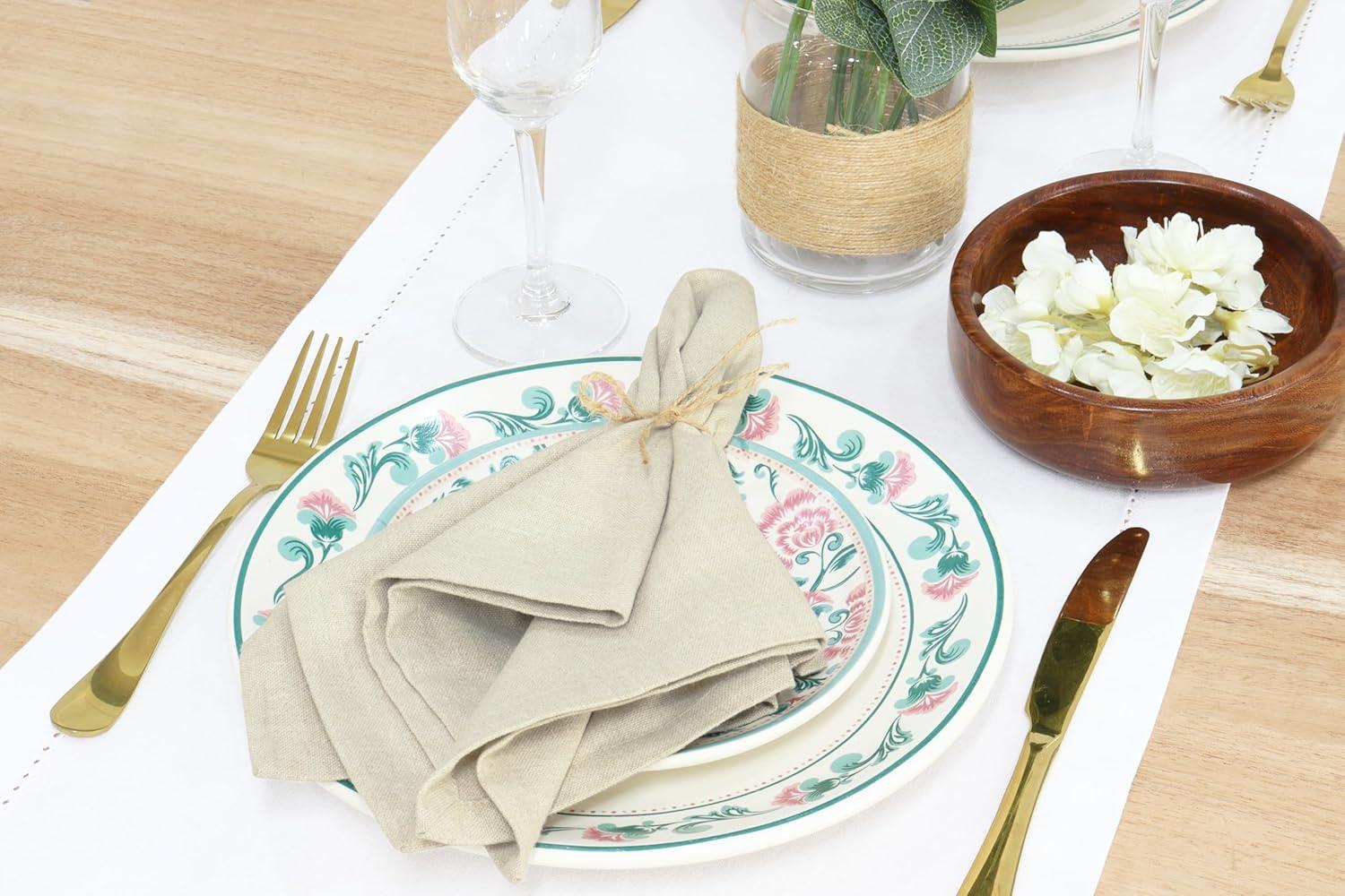 image:imagePurpleEssences Set of 6 Cloth Dinner Napkins 100 Cotton 18x18 Inch Soft Durable Washable Ideal for Farmhouse Party Christmas Holiday Winter Perfect Everyday Use Table Linen St Patricks GreenRoyal Linen