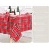 PurpleEssences 4th of July Buffalo Plaid Tablecloth – Water Resistant Wipeable Washable Checkered Table Cloth for Outdoor Picnic Dining – 52 x 52 Inch – Veterans Day – Red Blue and White(Tartan Plaid – Red/Green)