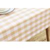 PurpleEssences 4th of July Buffalo Plaid Tablecloth – Water Resistant Wipeable Washable Checkered Table Cloth for Outdoor Picnic Dining – 52 x 52 Inch – Veterans Day – Red Blue and White(Buffalo Plaid – Beige/White)