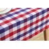 PurpleEssences 4th of July Buffalo Plaid Tablecloth – Water Resistant Wipeable Washable Checkered Table Cloth for Outdoor Picnic Dining – 52 x 52 Inch – Veterans Day – Red Blue and White(Buffalo Plaid – 4th of July Red/Blue/White)