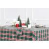 PurpleEssences 4th of July Buffalo Plaid Tablecloth – Water Resistant Wipeable Washable Checkered Table Cloth for Outdoor Picnic Dining – 52 x 52 Inch – Veterans Day – Red Blue and White(Tartan Plaid – Green)