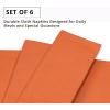 PurpleEssences Set of 6 Cloth Dinner Napkins 100% Cotton 18×18 Inch – Soft Durable Washable – Ideal for Farmhouse Party Christmas Holiday Winter – Perfect Everyday Use Table Linen – St Patricks Green(Orange)