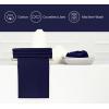 PurpleEssences Set of 6 Cloth Dinner Napkins 100% Cotton 18×18 Inch – Soft Durable Washable – Ideal for Farmhouse Party Christmas Holiday Winter – Perfect Everyday Use Table Linen – St Patricks Green(Navy Blue)