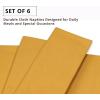 PurpleEssences Set of 6 Cloth Dinner Napkins 100% Cotton 18×18 Inch – Soft Durable Washable – Ideal for Farmhouse Party Christmas Holiday Winter – Perfect Everyday Use Table Linen – St Patricks Green(Golden Yellow)