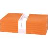 PurpleEssences Set of 6 Cloth Dinner Napkins 100% Cotton 18×18 Inch – Soft Durable Washable – Ideal for Farmhouse Party Christmas Holiday Winter – Perfect Everyday Use Table Linen – St Patricks Green(Orange)