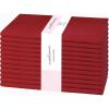 PurpleEssences Set of 6 Cloth Dinner Napkins 100% Cotton 18×18 Inch – Soft Durable Washable – Ideal for Farmhouse Party Christmas Holiday Winter – Perfect Everyday Use Table Linen – St Patricks Green(Red)