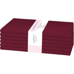 PurpleEssences Set of 6 Cloth Dinner Napkins 100% Cotton 18×18 Inch – Soft Durable Washable – Ideal for Farmhouse Party Christmas Holiday Winter – Perfect Everyday Use Table Linen – St Patricks Green(Burgundy)