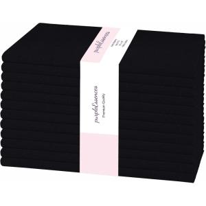 PurpleEssences Set of 6 Cloth Dinner Napkins 100% Cotton 18×18 Inch – Soft Durable Washable – Ideal for Farmhouse Party Christmas Holiday Winter – Perfect Everyday Use Table Linen – St Patricks Green(Black)