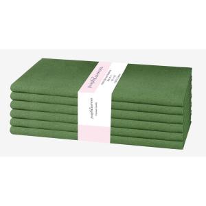 PurpleEssences Set of 6 Cloth Dinner Napkins 100% Cotton 18×18 Inch – Soft Durable Washable – Ideal for Farmhouse Party Christmas Holiday Winter – Perfect Everyday Use Table Linen – St Patricks Green(Sage Green)