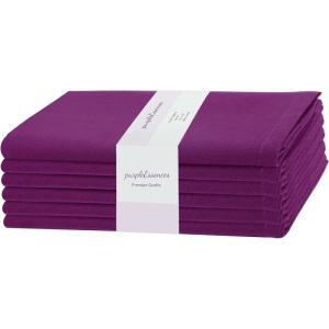 PurpleEssences Set of 6 Cloth Dinner Napkins 100% Cotton 18×18 Inch – Soft Durable Washable – Ideal for Farmhouse Party Christmas Holiday Winter – Perfect Everyday Use Table Linen – St Patricks Green(Purple)