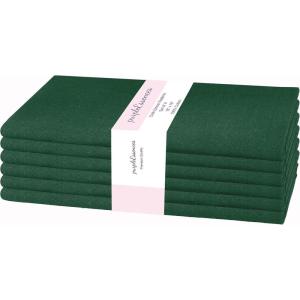 PurpleEssences Set of 6 Cloth Dinner Napkins 100% Cotton 18×18 Inch – Soft Durable Washable – Ideal for Farmhouse Party Christmas Holiday Winter – Perfect Everyday Use Table Linen – St Patricks Green(Forest Green)