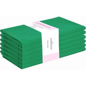 PurpleEssences Set of 6 Cloth Dinner Napkins 100% Cotton 18×18 Inch – Soft Durable Washable – Ideal for Farmhouse Party Christmas Holiday Winter – Perfect Everyday Use Table Linen – St Patricks Green(St Patricks Green)