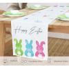 PurpleEssences Bunny Easter Table Runner – 100% Cotton – 14×72 Inch – for Seasonal Kitchen and Dining Spring Table Decor – Bunny