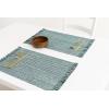 PurpleEssences Chambray Table Runner with Fringes, 13×72 Inch and Chambray Placemats with Fringes, Set of 4, 13×19 Inch – 100% Cotton – Forest Green and H.White
